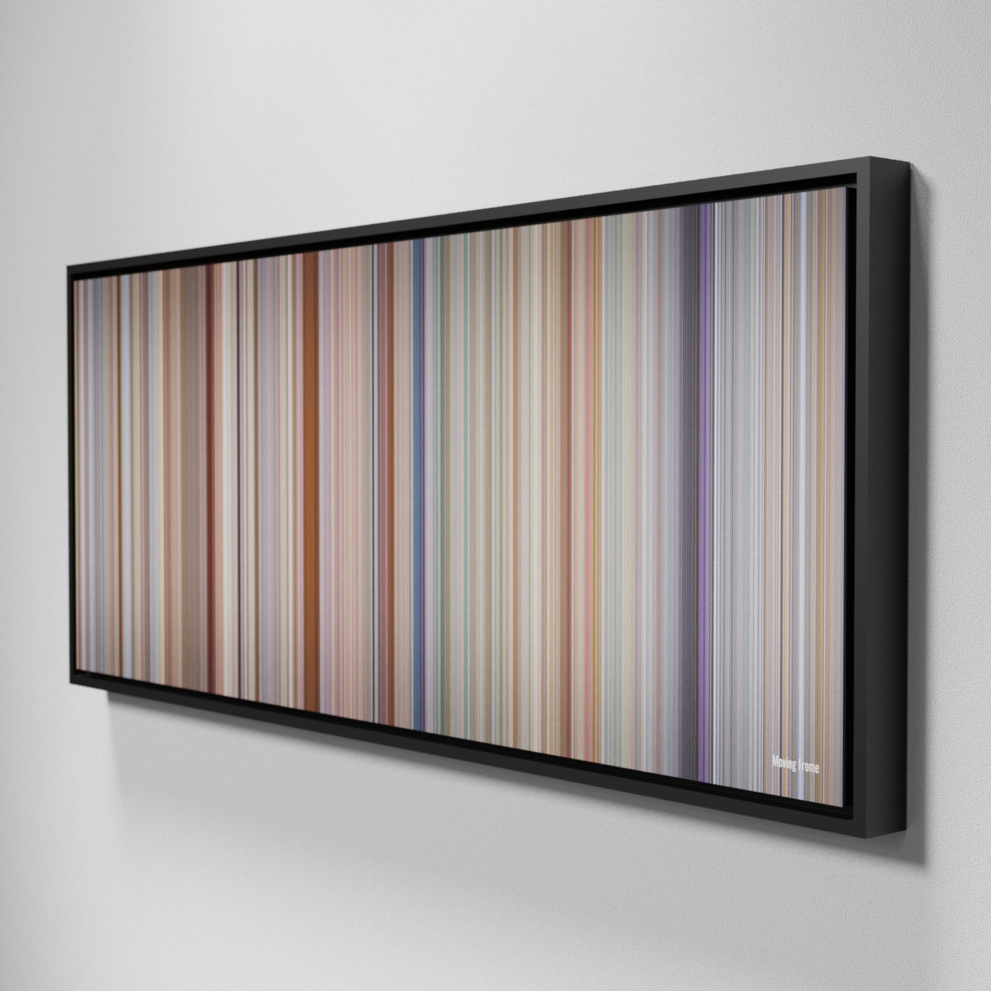 Side view of Framed Buff's of Moving Frome on the wall