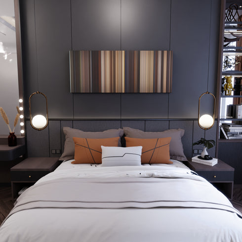 Bedroom interior with Indiana Jones and the Raiders of the Lost Ark Frome on the wall