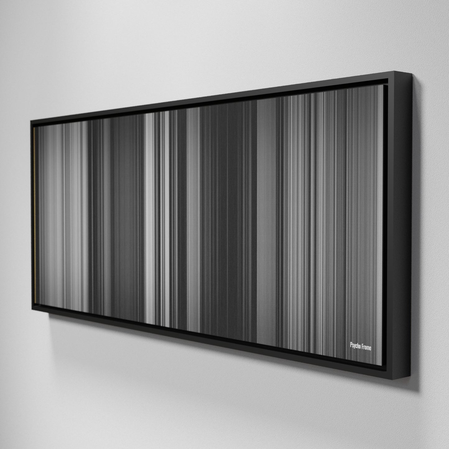 Side view of Framed Buff's of Psycho Frome on the wall