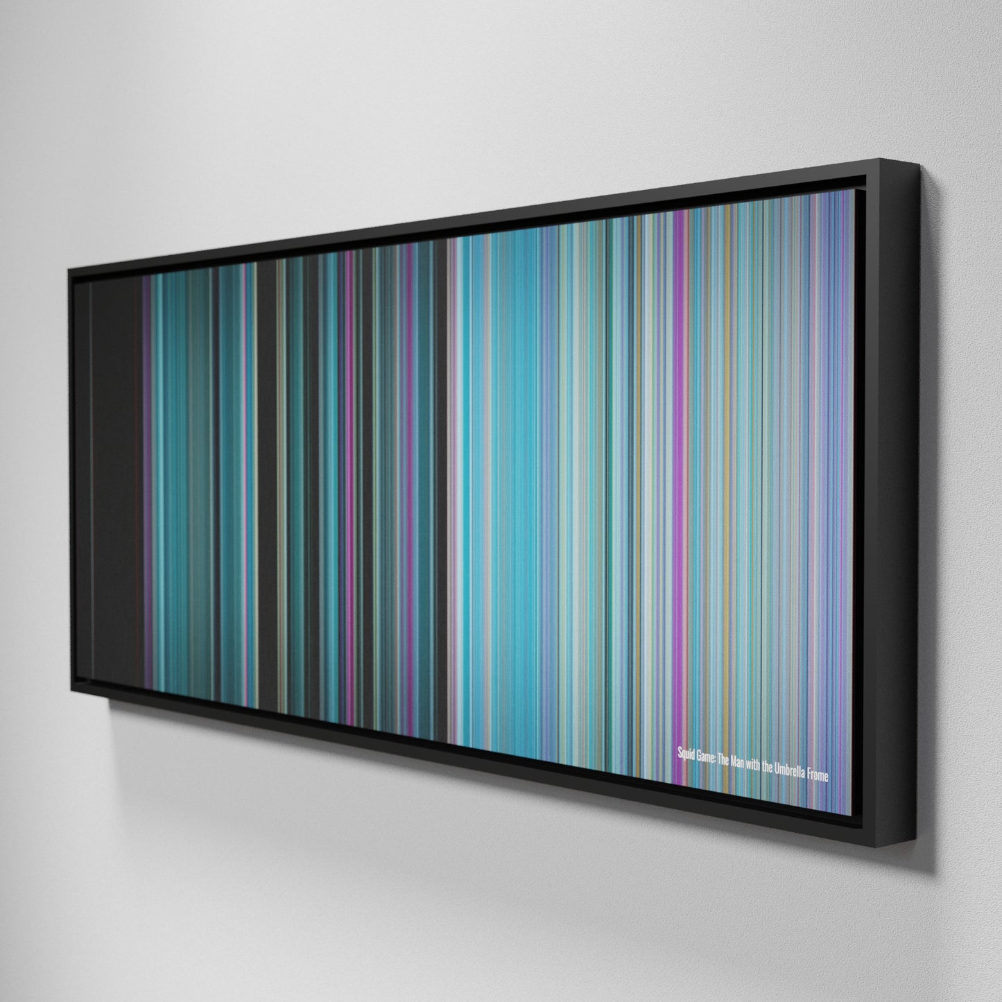 Side view of Framed Buff's of Squid Game: The Man with the Umbrella Frome on the wall