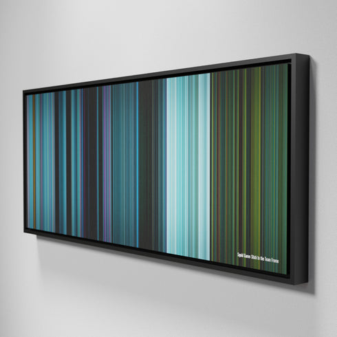 Side view of Framed Buff's of Squid Game: Stick to the Team Frome on the wall