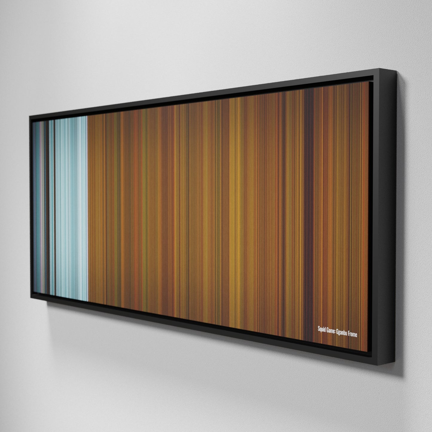 Side view of Framed Buff's of Squid Game: Gganbu on the wall