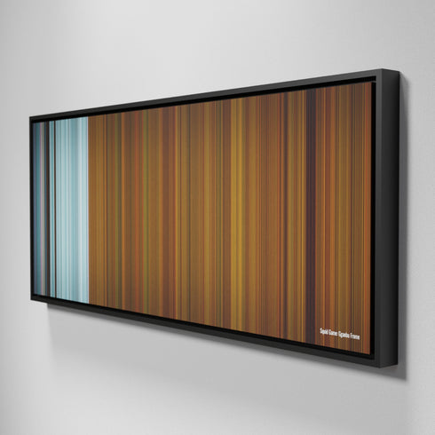 Side view of Framed Buff's of Squid Game: Gganbu on the wall