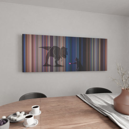 Jurassic Park canvas wall art in kitchen - movie decor