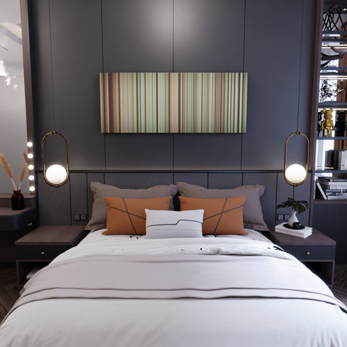 Bedroom interior with Outkast - Hey Ya! Frome on the wall