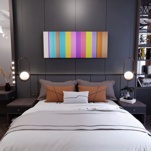 Bedroom interior with Pinkfong - Baby Shark Dance Frome on the wall