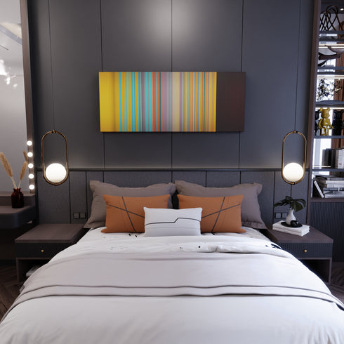 Bedroom interior with Billie Eilish - Bad Guy Frome on the wall