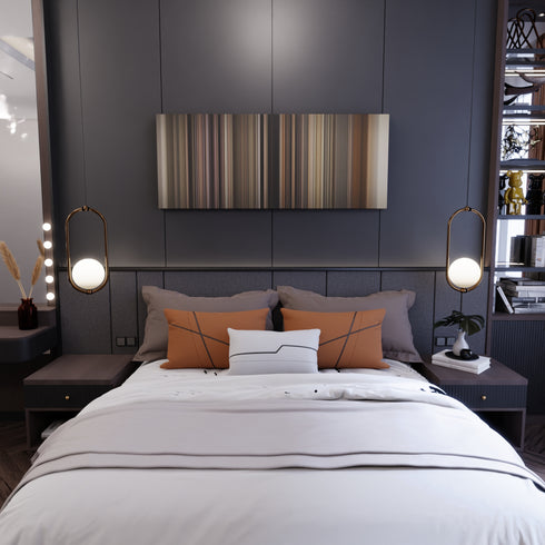 Bedroom interior with Wiz Khalifa - See You Again ft. Charlie Puth Frome on the wall