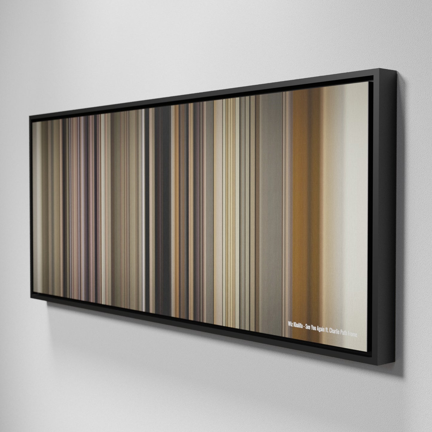 Side view of Framed Buff's of Wiz Khalifa - See You Again ft. Charlie Puth Frome on the wall