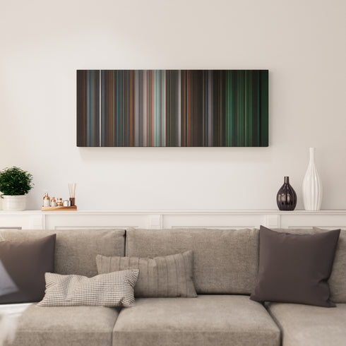 Living room interior with Ed Sheeran - Shape of You Frome on the wall