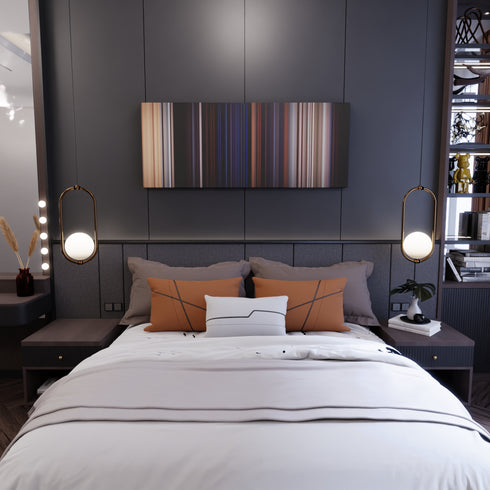 Bedroom interior with Whitney Houston - I Will Always Love You Frome on the wall