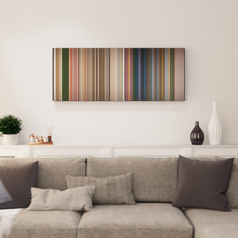 Living room interior with Crazy Frog - Axel F Frome on the wall