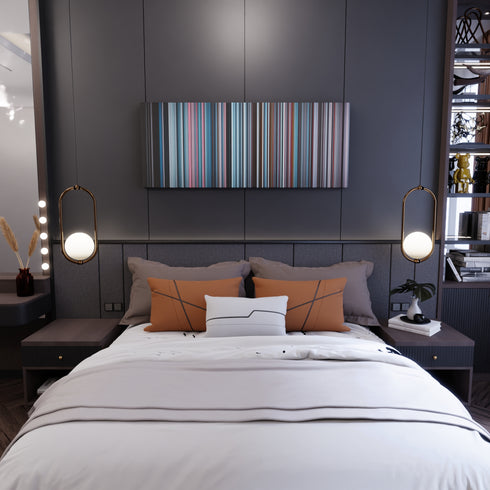 Bedroom interior with Post Malone - Rockstar ft. 21 Savage Frome on the wall