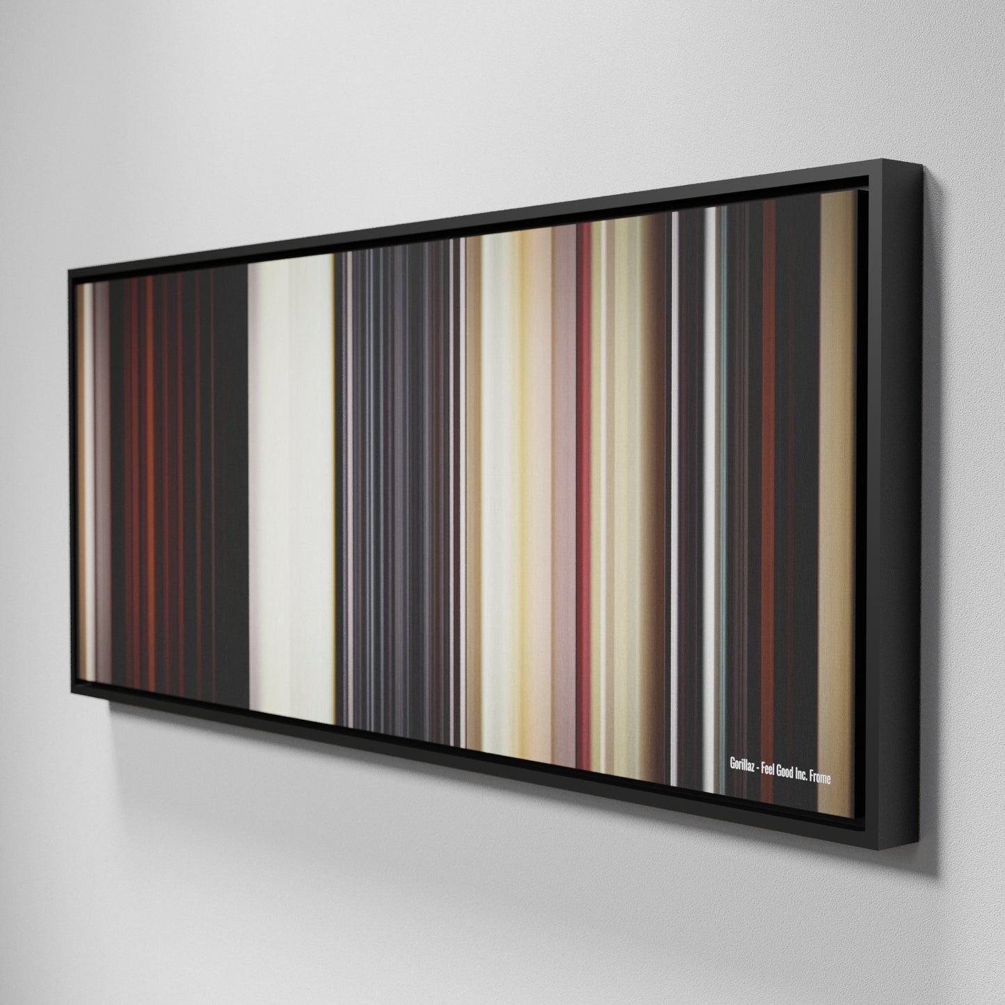 Side view of Framed Buff's of Gorillaz - Feel Good Inc Frome on the wall