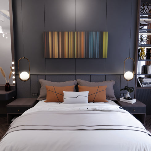 Bedroom interior with Linkin Park - In The End Frome on the wall