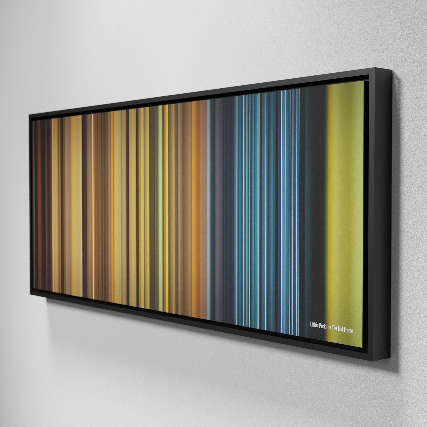 Side view of Framed Buff's of Linkin Park - In The End Frome on the wall