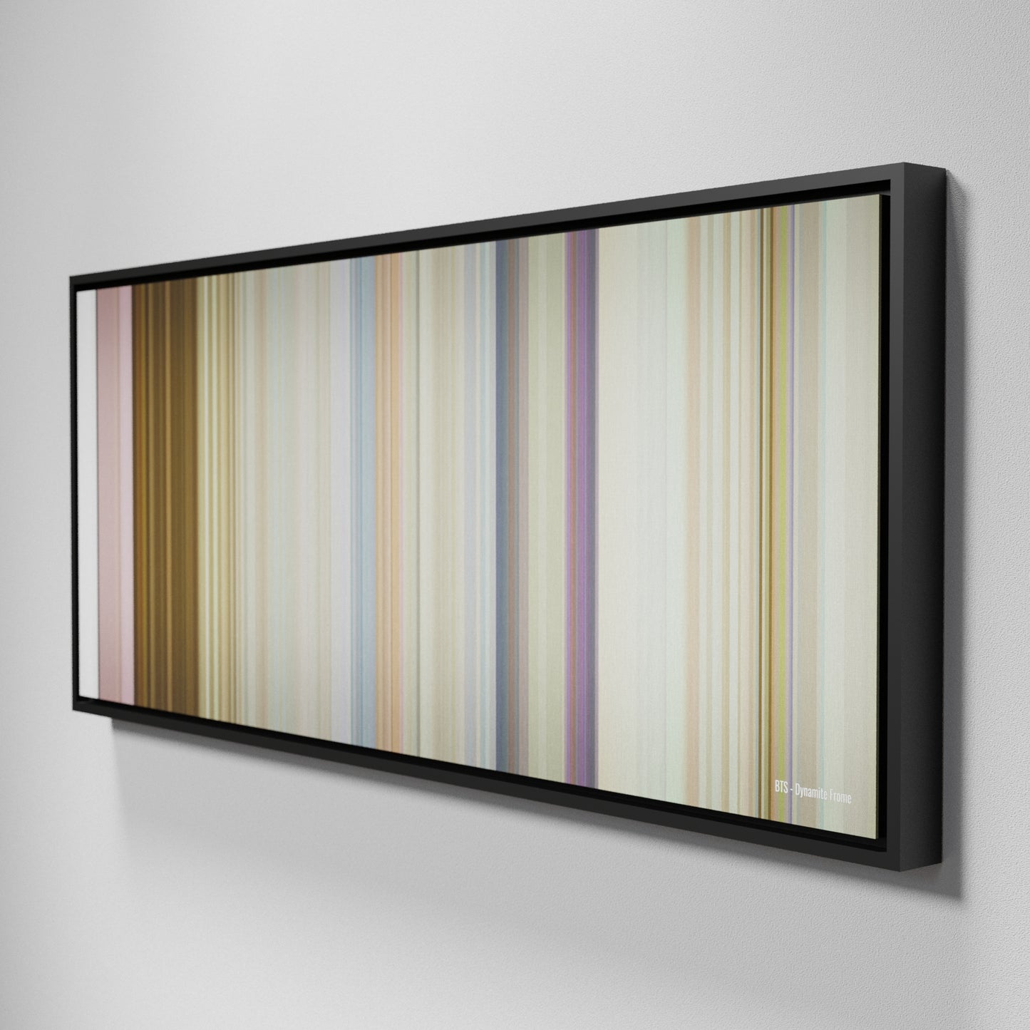 Side view of Framed Buff's of BTS - Dynamite Frome on the wall