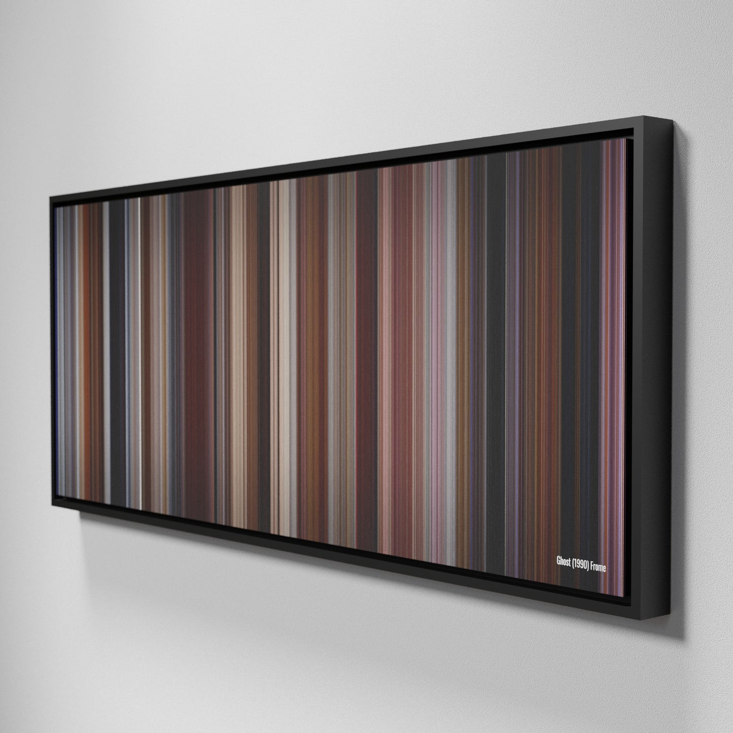 Side view of Framed Buff's of Ghost-1990 Frome on the wall