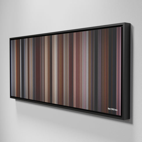 Side view of Framed Buff's of Ghost-1990 Frome on the wall