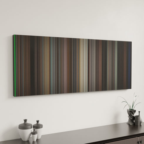North by Northwest canvas art in modern interior - movie color palette