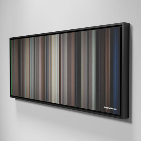 Side view of Framed Buff's of North-by-Northwest Frome on the wall