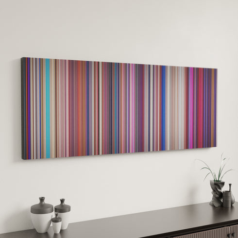Sing canvas art in modern interior - movie color palette
