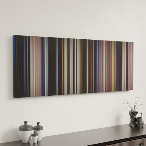 Monster canvas art in modern interior - movie color palette