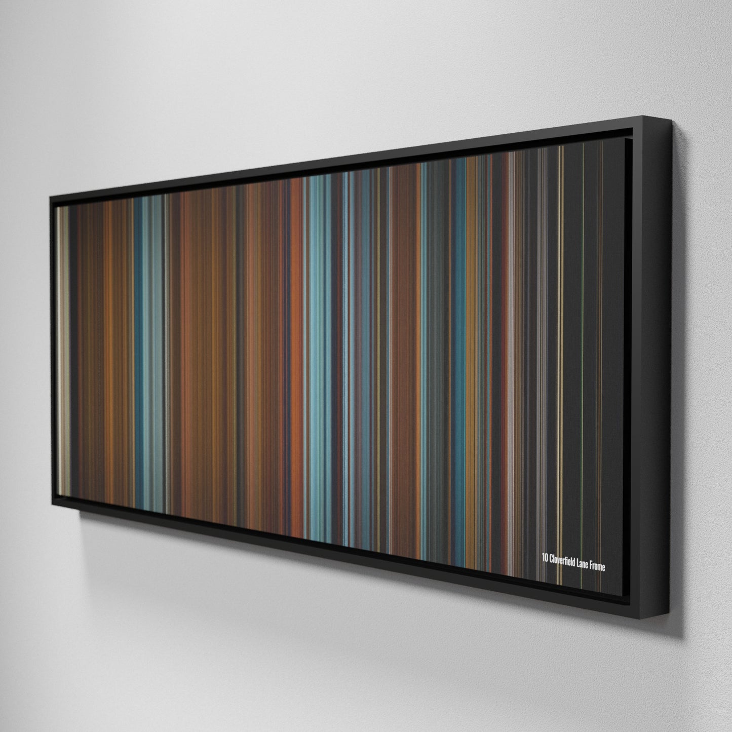 Side view of Framed Buff's of 10-Cloverfield-Lane Frome on the wall