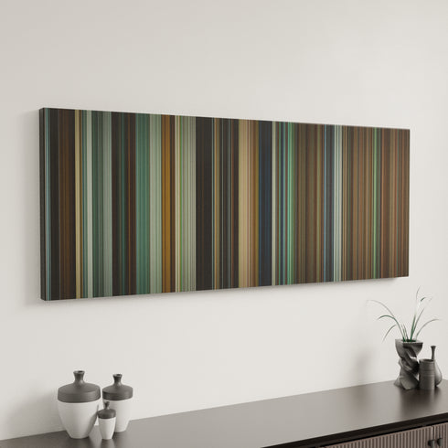 Warrior canvas art in modern interior - movie color palette