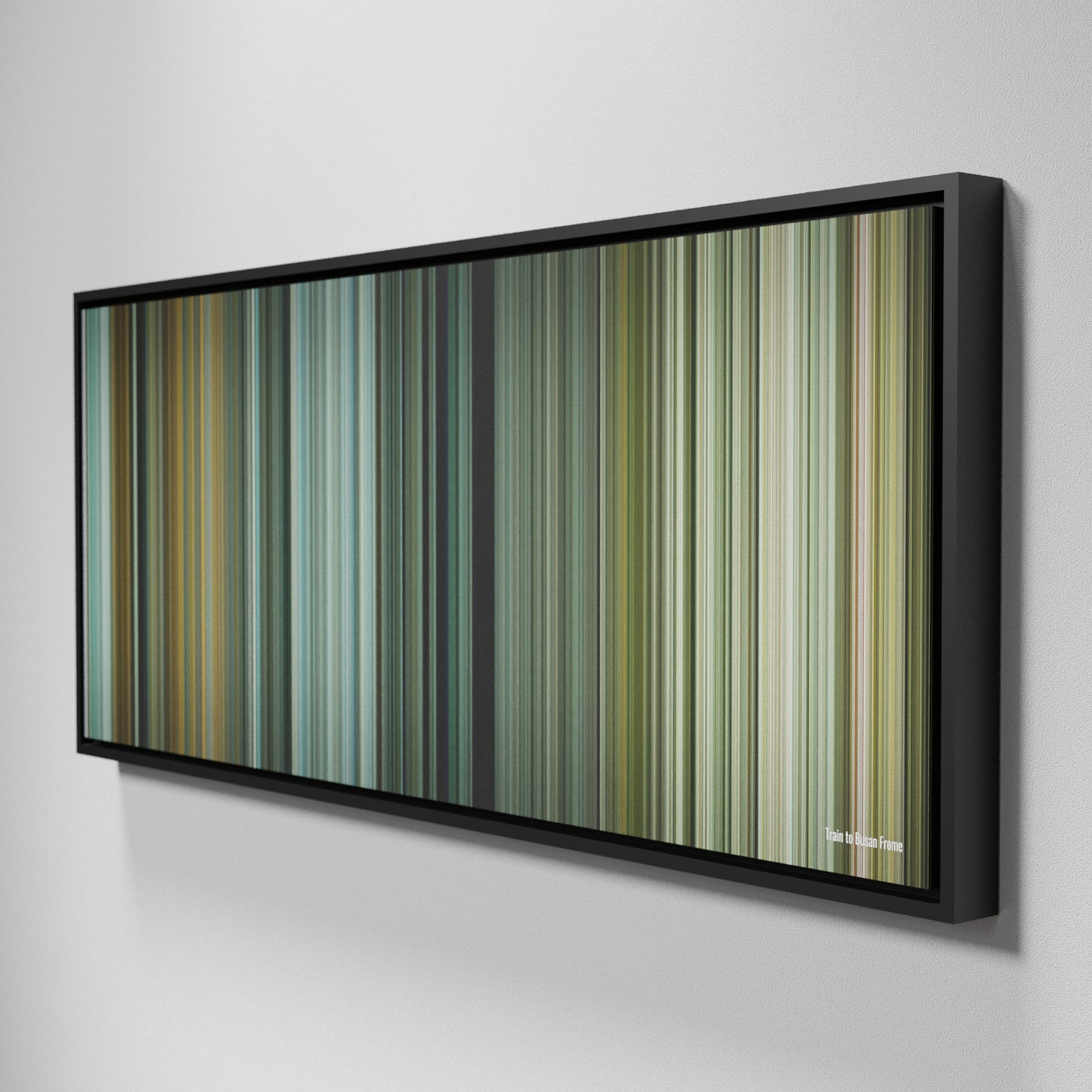 Side view of Framed Buff's of Train-to-Busan Frome on the wall