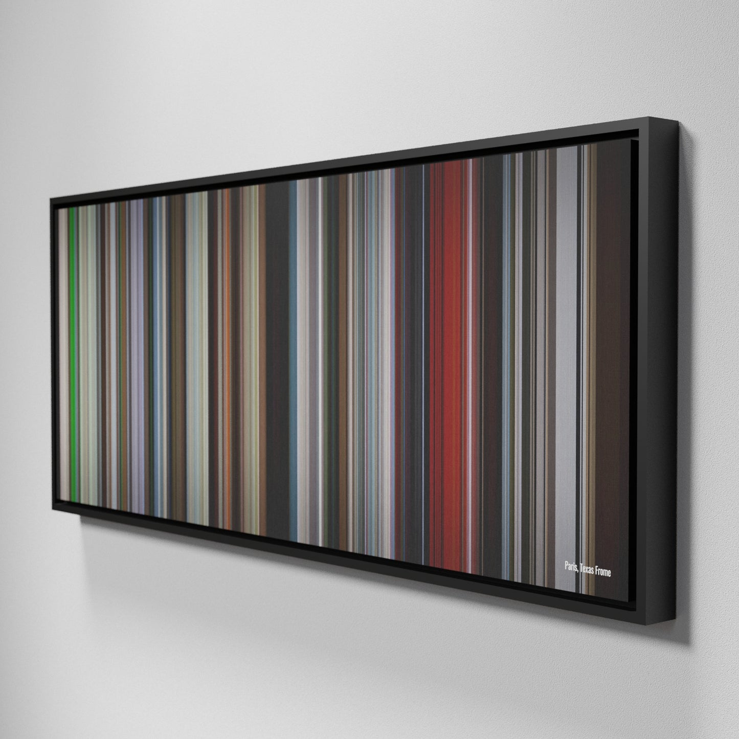 Side view of Framed Buff's of Paris-Texas Frome on the wall