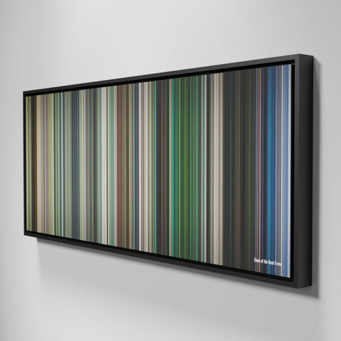 Side view of Framed Buff's of Dawn-of-the-Dead Frome on the wall