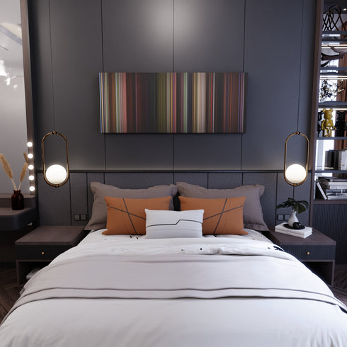 Bedroom interior with Shrek-2 Frome on the wall