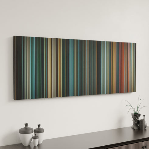 Justice League canvas art in modern interior - movie color palette
