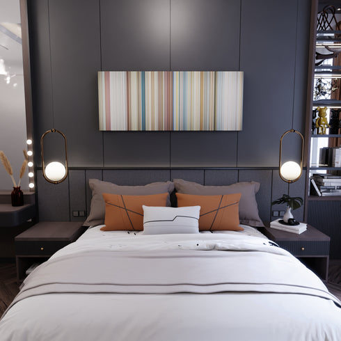 Bedroom interior with The-Many-Adventures-of-Winnie-the-Pooh Frome on the wall