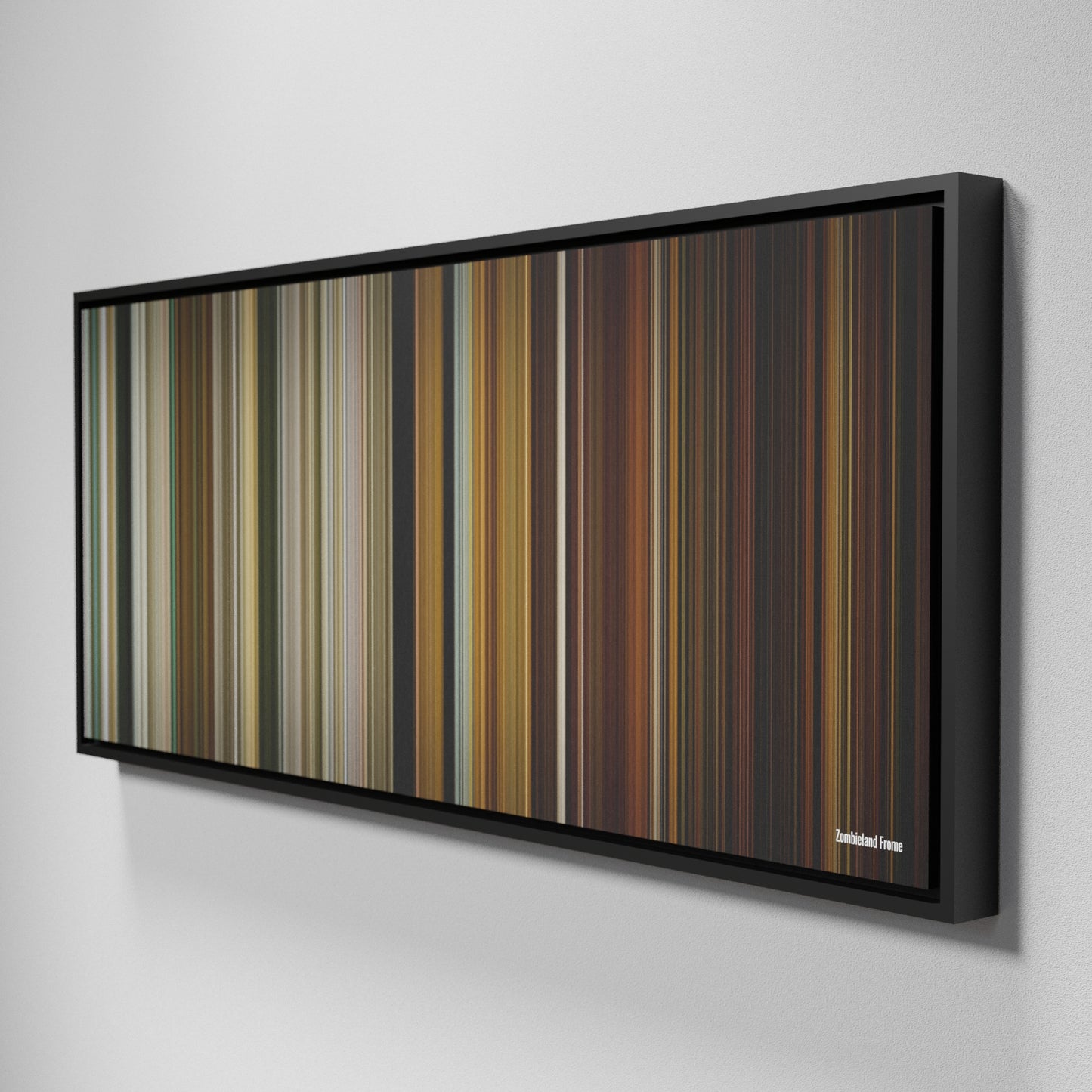 Side view of Framed Buff's of Zombieland Frome on the wall