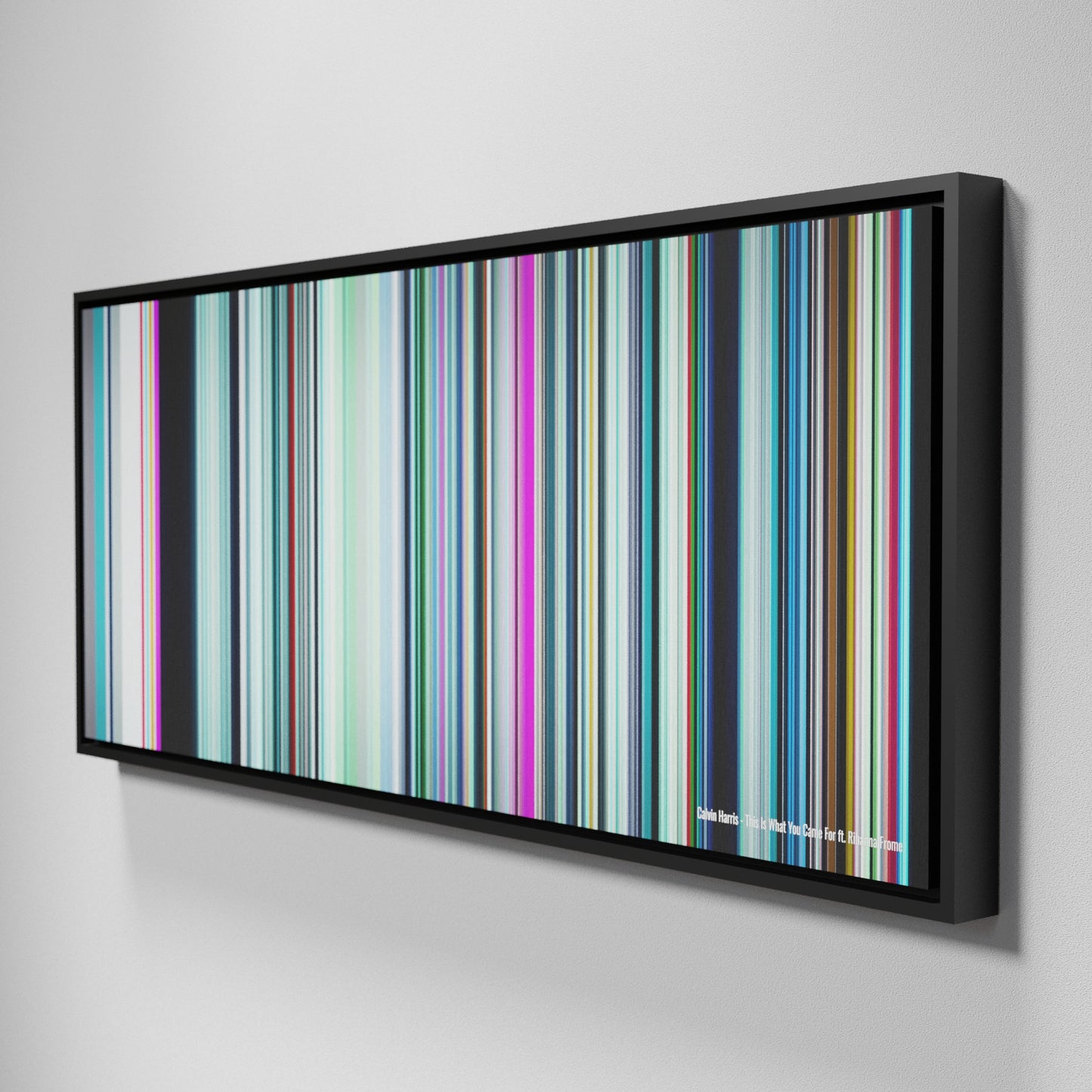 Side view of Framed Buff's of Calvin-Harris-This-Is-What-You-Came-For Frome on the wall