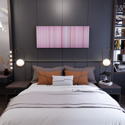 Bedroom interior with Meghan-Trainor-All-About-That-Bass Frome on the wall
