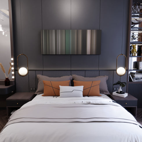 Bedroom interior with Sia-Chandelier Frome on the wall