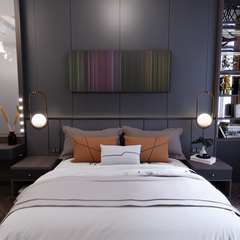 Bedroom interior with Justin-Bieber-What-Do-You-Mean Frome on the wall