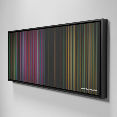 Side view of Framed Buff's of Justin-Bieber-What-Do-You-Mean Frome on the wall