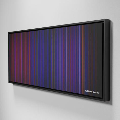 Side view of Framed Buff's of Becky-G-Bad-Bunny-Mayores Frome on the wall