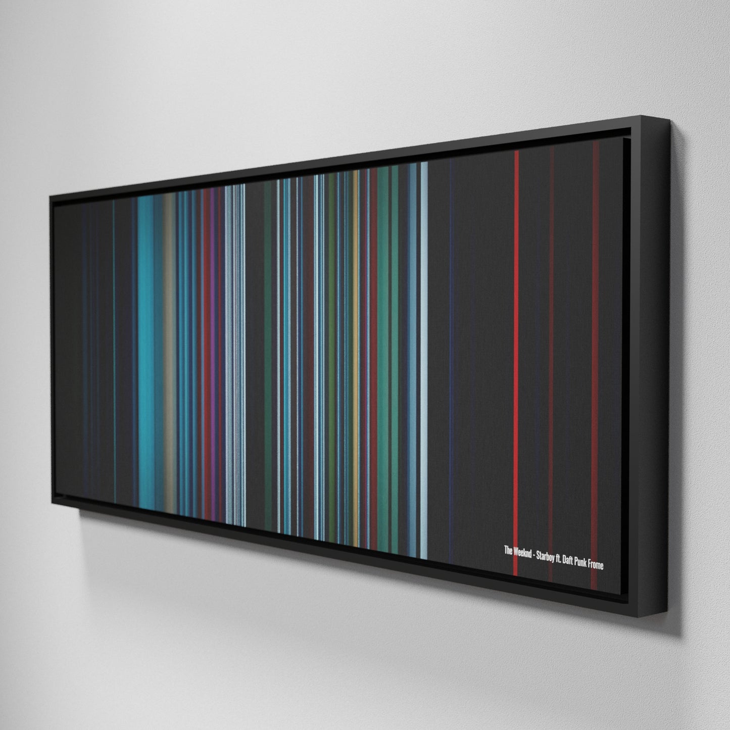 Side view of Framed Buff's of The-Weeknd-Starboy Frome on the wall