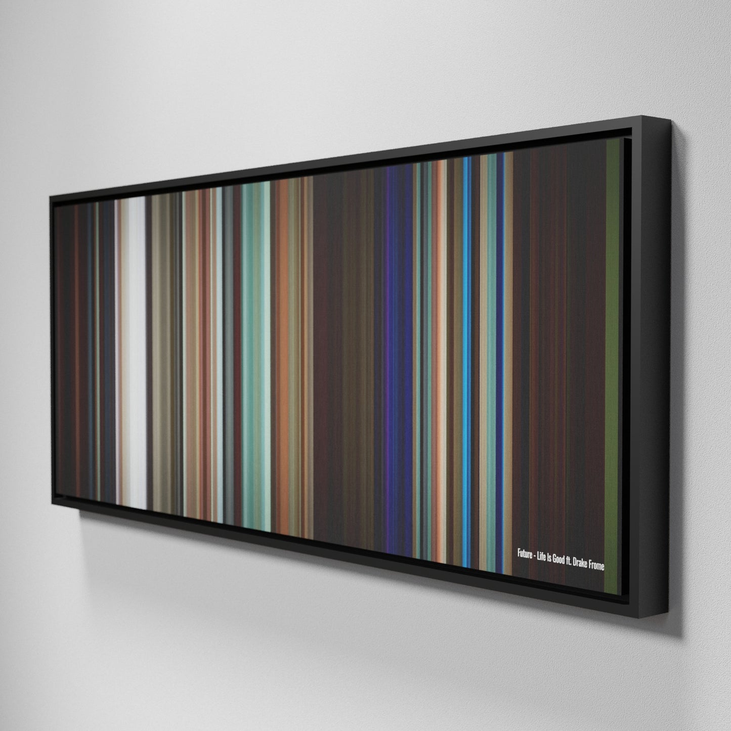 Side view of Framed Buff's of Future-Life-Is-Good Frome on the wall