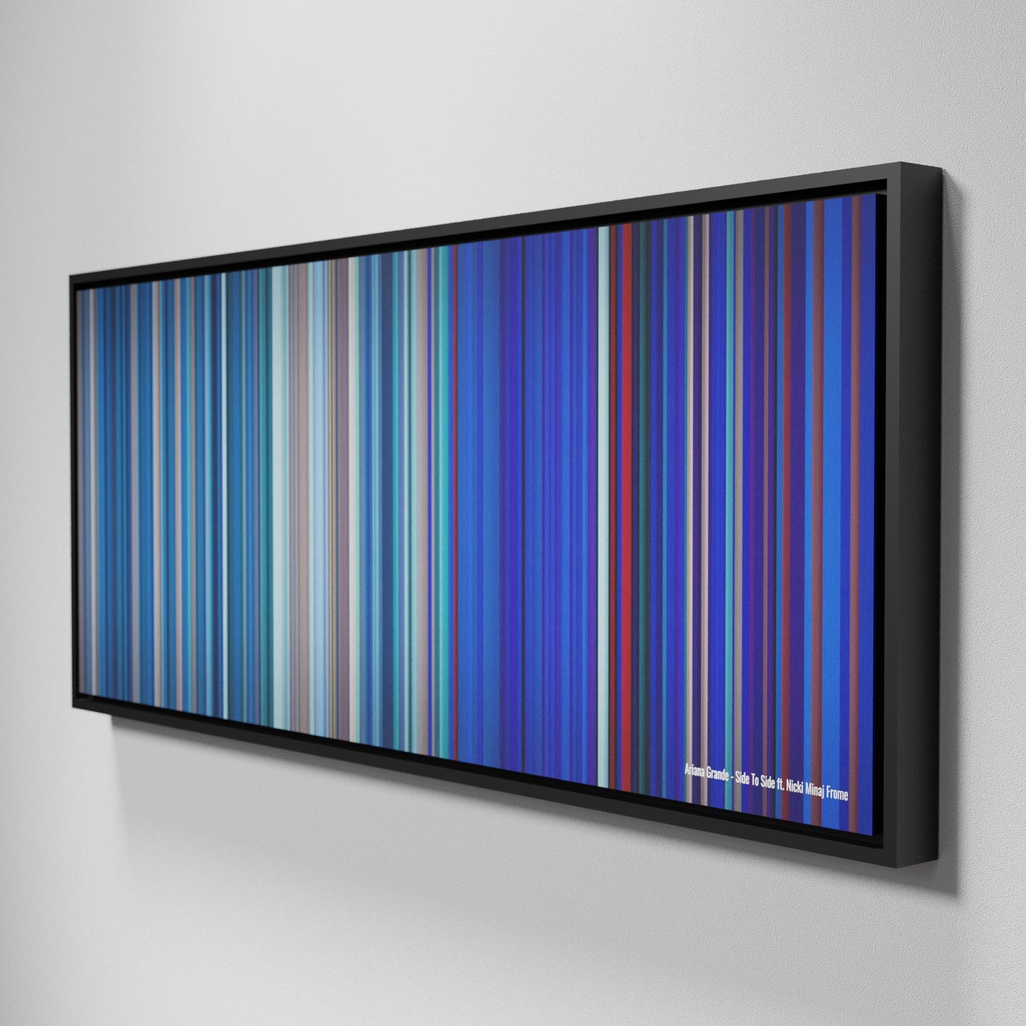 Side view of Framed Buff's of Ariana-Grande-Side-To-Side Frome on the wall