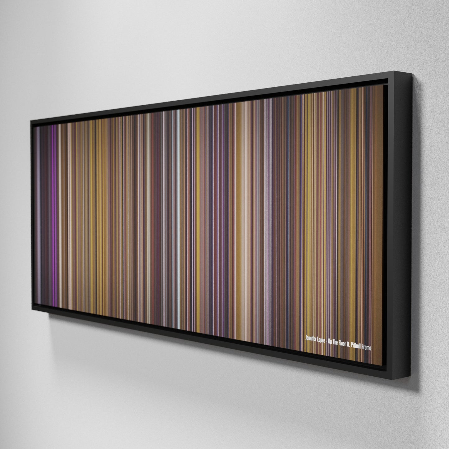 Side view of Framed Buff's of Jennifer-Lopez-On-The-Floor Frome on the wall