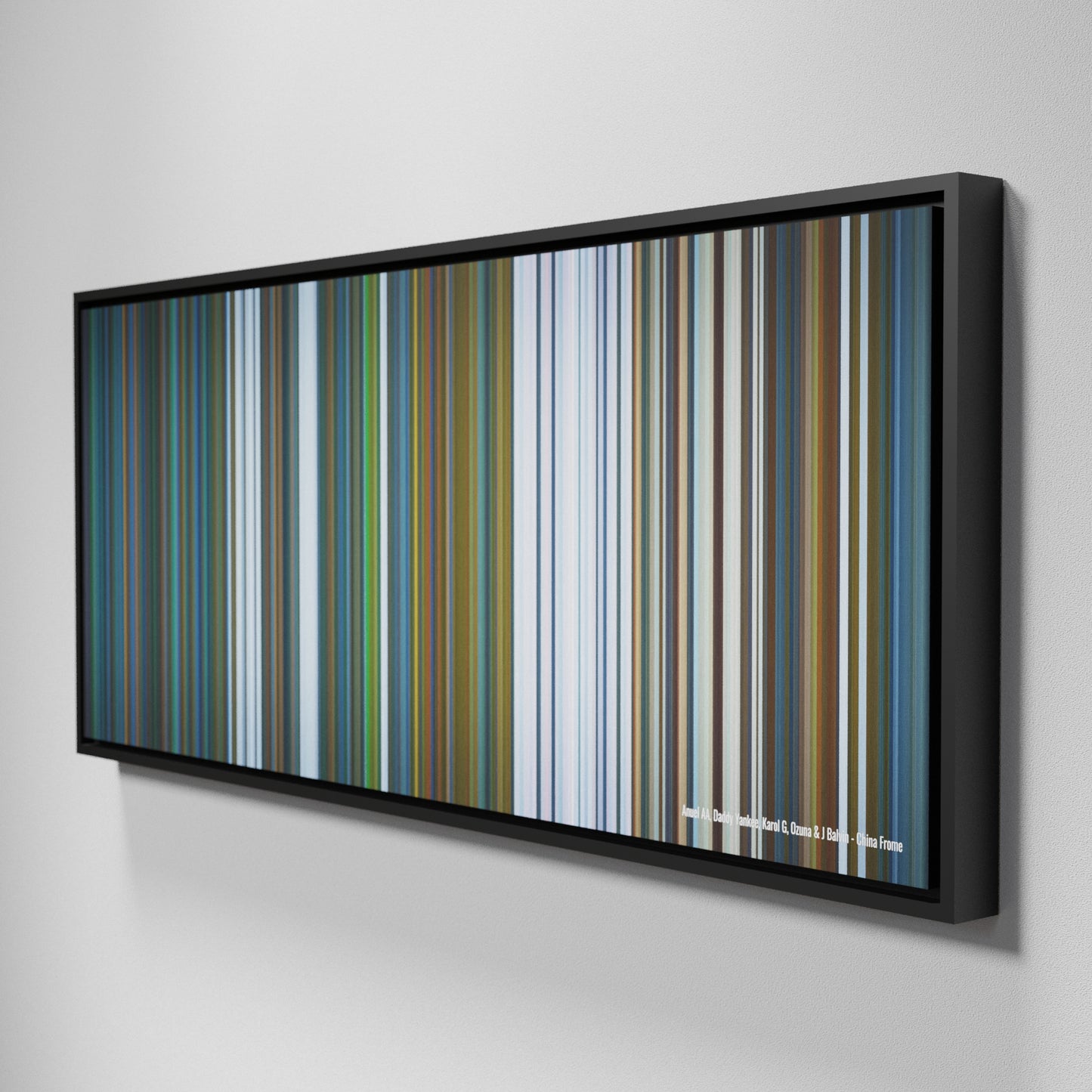 Side view of Framed Buff's of Anuel-AA-Daddy-Yankee-Karol-G-Ozuna--J-Balvin-China Frome on the wall