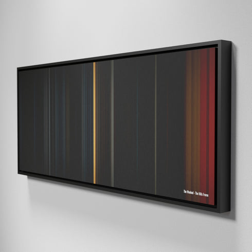 Side view of Framed Buff's of The-Weeknd-The-Hills Frome on the wall