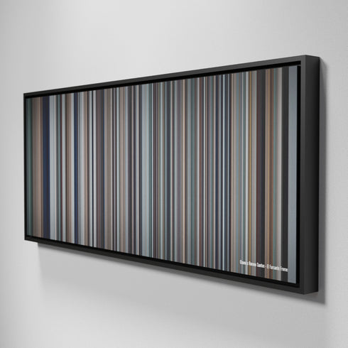 Side view of Framed Buff's of Ozuna-x-Romeo-Santos-El-Farsante Frome on the wall