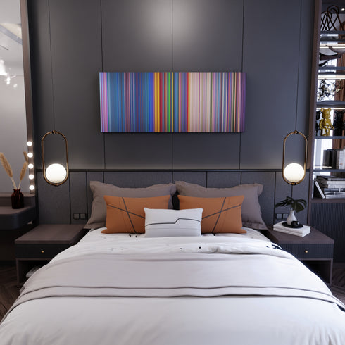 Bedroom interior with Jason-Derulo-Swalla Frome on the wall